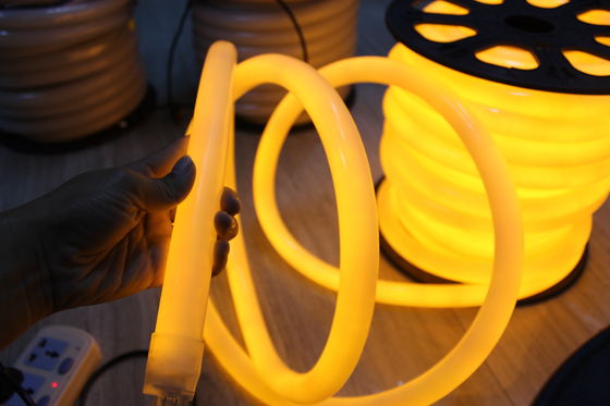 गर्म बिक्री सजावटी पीले 24V 360 डिग्री दौर एलईडी नीयन लचीला रोशनी