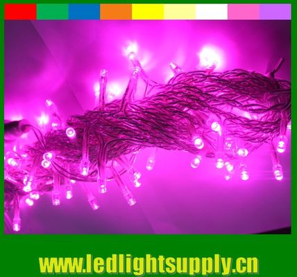 127v बैंगनी एलईडी आउटडोर स्ट्रिंग प्रकाश जलरोधक 100 एलईडी Topsung प्रकाश व्यवस्था