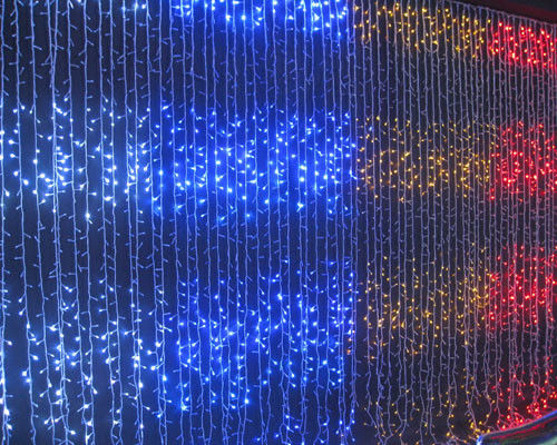 सुपर उज्ज्वल 127V परी आउटडोर क्रिसमस रोशनी यूके भवन के लिए पर्दा