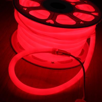110V 220V 360 डिग्री चमक लचीला गोल एलईडी नीयन रस्सी हल्का लाल रंग