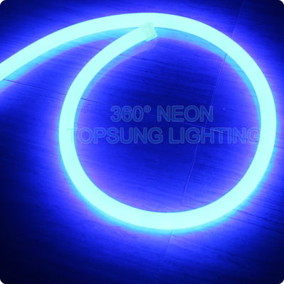 नीले रंग का मिनी गोल नियोन फ्लेक्स 360 डिग्री उत्सर्जित 12V SMD2835 रस्सी प्रकाश