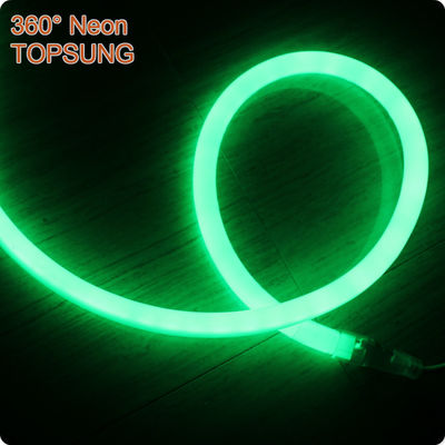 110V 360 डिग्री उत्सर्जन 16 मिमी दौर पतला एलईडी नीयन फ्लेक्स क्रिसमस रोशनी हरे रंग की