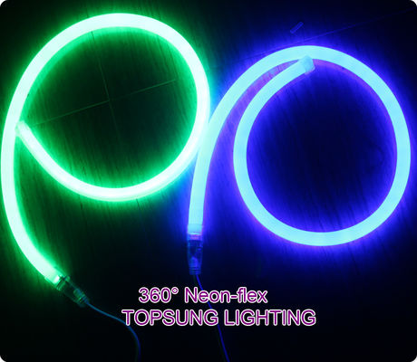 12V IP67 दौर एलईडी नियोन फ्लेक्स 16 मिमी मिनी 360 डिग्री हरे रस्सी प्रकाश नरम ट्यूब
