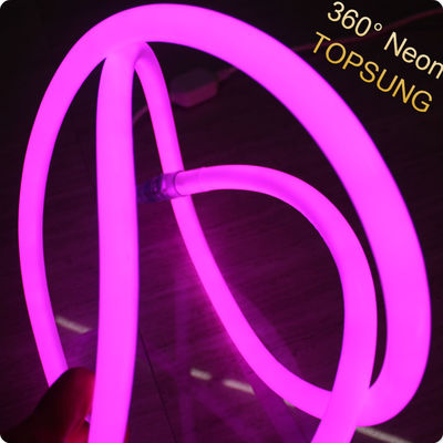 नई मिनी गोल पीवीसी ट्यूब नीयन प्रकाश 16 मिमी 360 डिग्री एलईडी नीयन फ्लेक्स DC24V गुलाबी