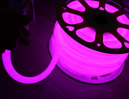 पीवीसी गोल नीयन 16 मिमी गुलाबी एलईडी 360 डिग्री नीयन फ्लेक्स रोशनी 110V