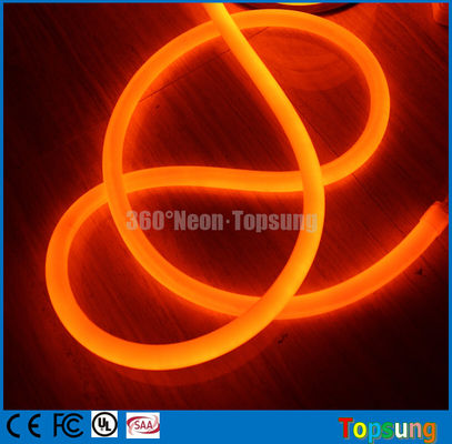 IP67 220V एलईडी नीयन रस्सी 16 मिमी 360 डिग्री गोल फ्लेक्स रोशनी नारंगी