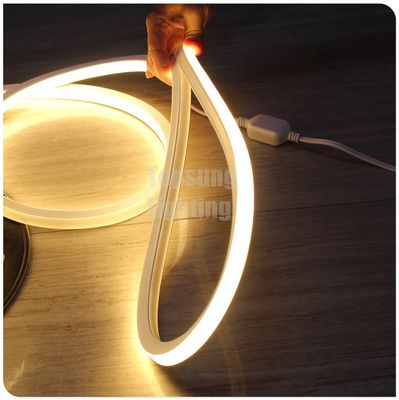कम वोल्टेज डीसी 12V गर्म सफेद एलईडी नीयन फ्लेक्स रस्सी प्रकाश 16x16mm वर्ग फ्लैट ट्यूब प्रकाश