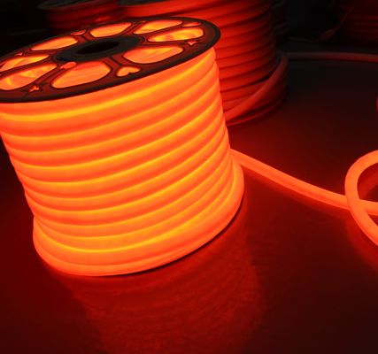 12V मिनी दौर 16 मिमी व्यास 360 डिग्री उत्सर्जन एलईडी नियोनफ्लेक्स रस्सी प्रकाश नारंगी एलईडी नियोन नरम ट्यूब