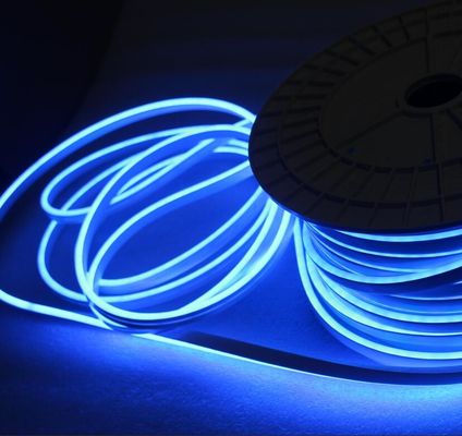 24 वोल्ट नीले रंग का एलईडी नीयन फ्लेक्स मिनी 6 मिमी माइक्रो नीयन रोशनी 5 सेमी काटने
