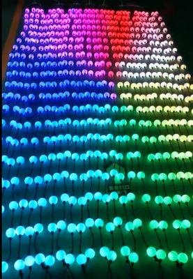 10 फीट रील डीएमएक्स 24 वी 50 मिमी आरजीबी पिक्सेल एलईडी लाइट स्ट्रिंग्स आउटडोर सजावट परियोजना के लिए ग्लोब 3 डी गेंदों