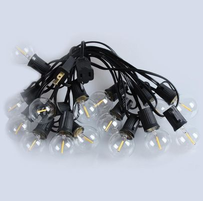 100 फीट G40 आउटडोर एलईडी लाइट स्ट्रिंग ग्लोब बल्ब काले तार कनेक्ट करने योग्य